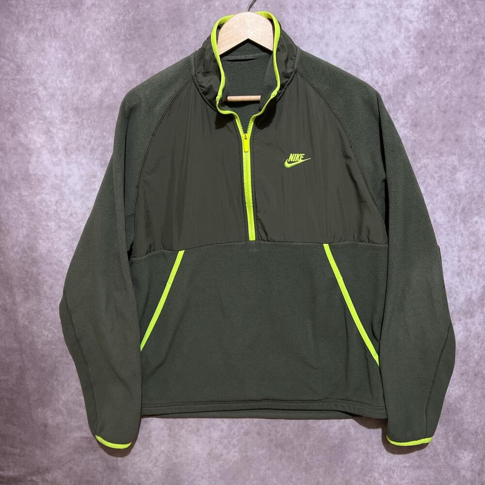 Nike Winterized Polar Fleece in Olive Green and Neon Yellow size L